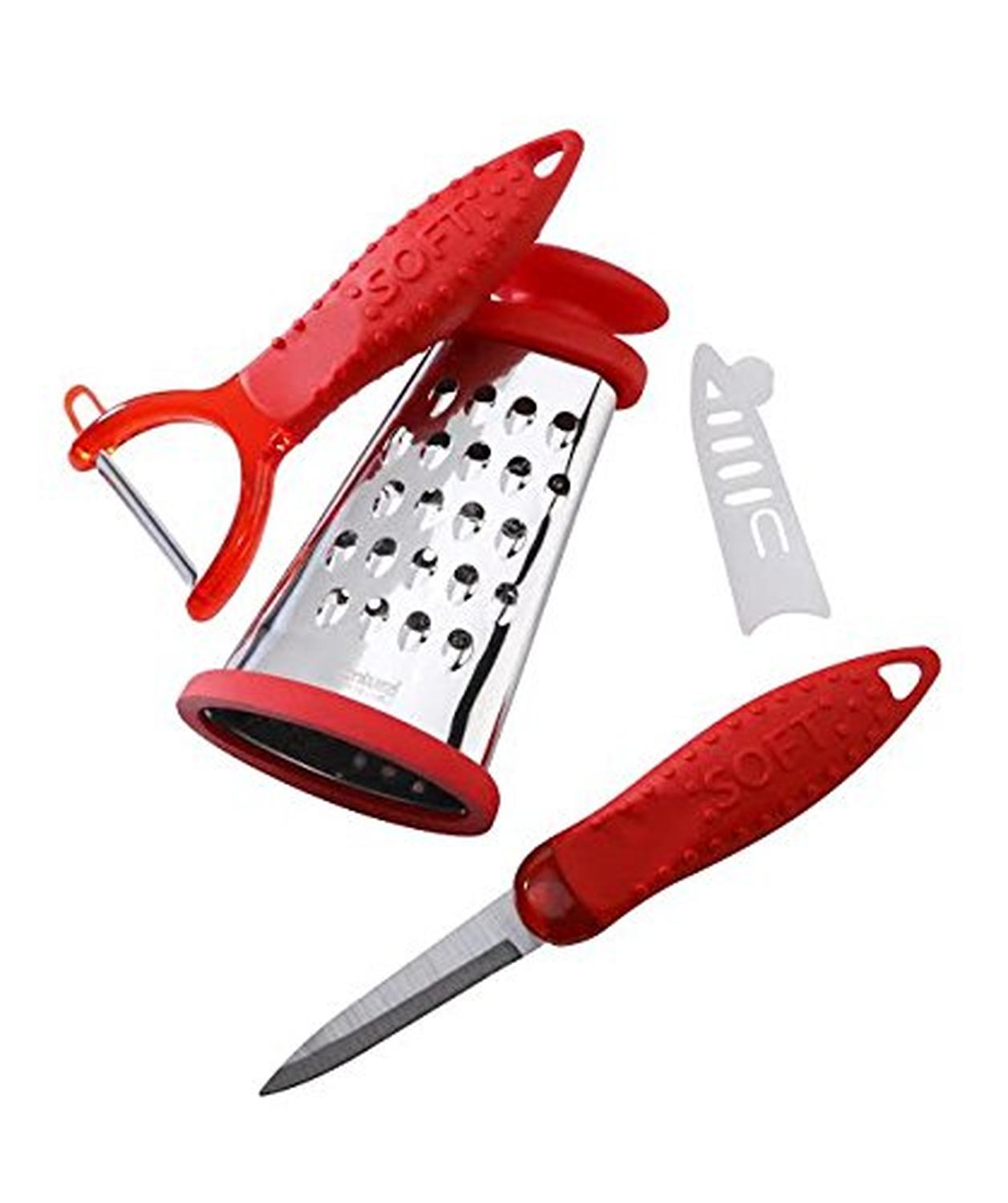 Juego De Utensilios Lugano 3 Piezas Rojo