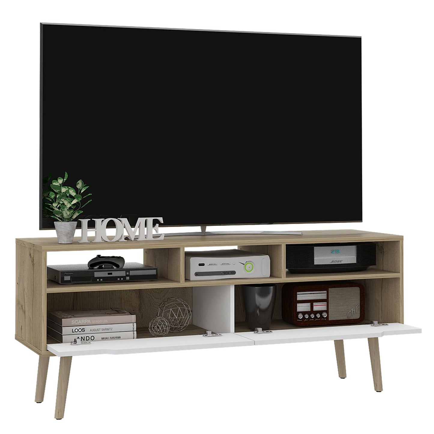 Mueble para TV Color Duna con Blanco Modelo Oslo 137 cm Largo