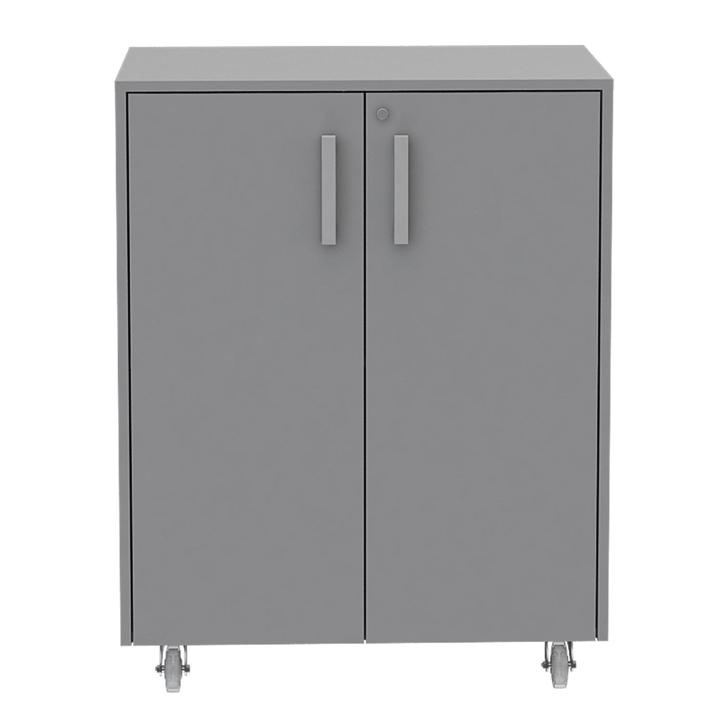 Gabinete con Ruedas Color Gris Dos Puertas 90 cm Alto