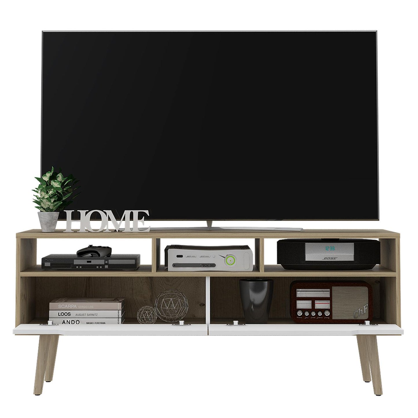 Mueble para TV Color Duna con Blanco Modelo Oslo 137 cm Largo