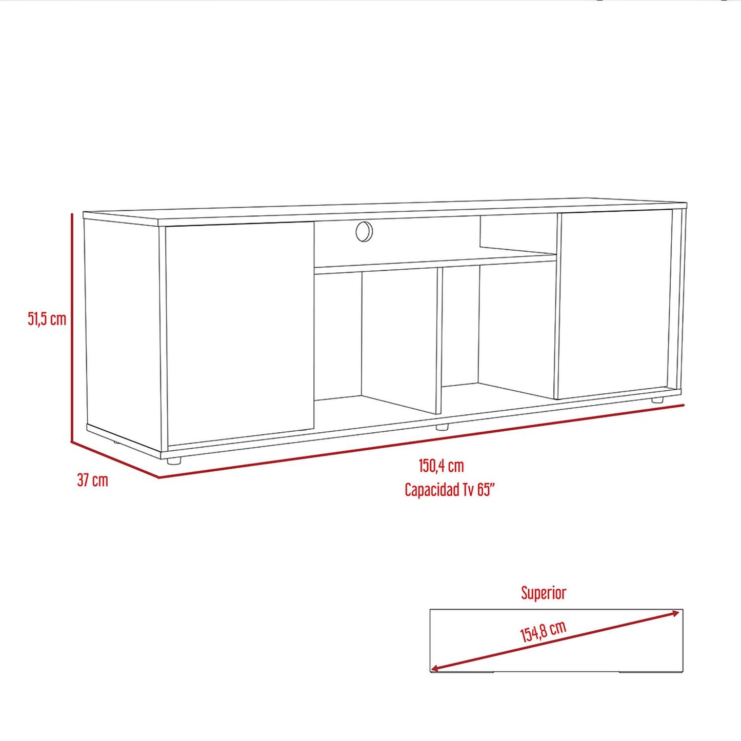 Mueble para TV Color Duna Prana 150 cm Largo