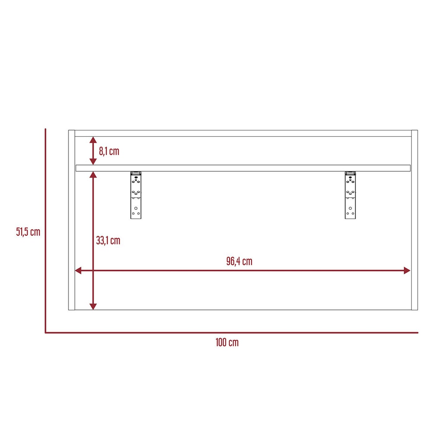 Escritorio Plegable y Armable para Pared Color Duna con Blanco