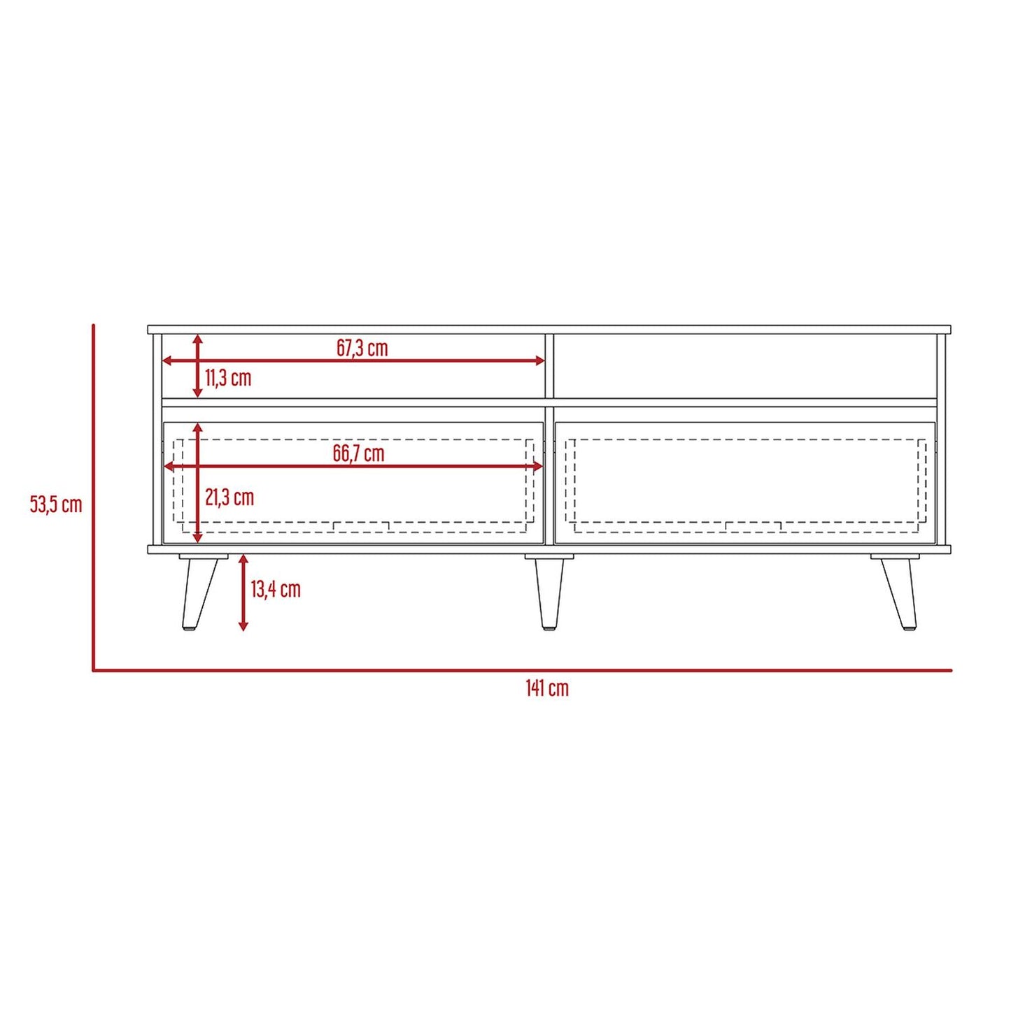 Mueble para TV Color Siena Modelo Almería 141 cm Largo