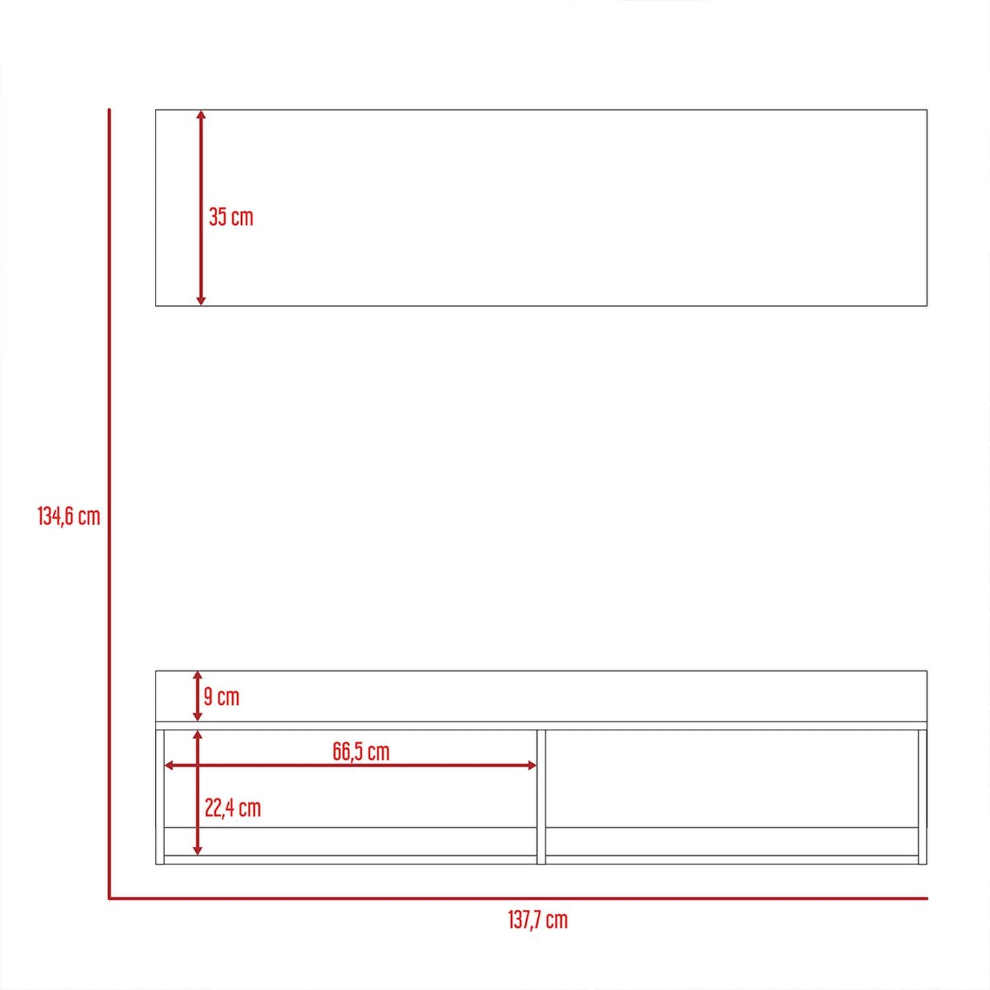 Panel para TV Color Miel Modelo Ravena 137 cm Largo