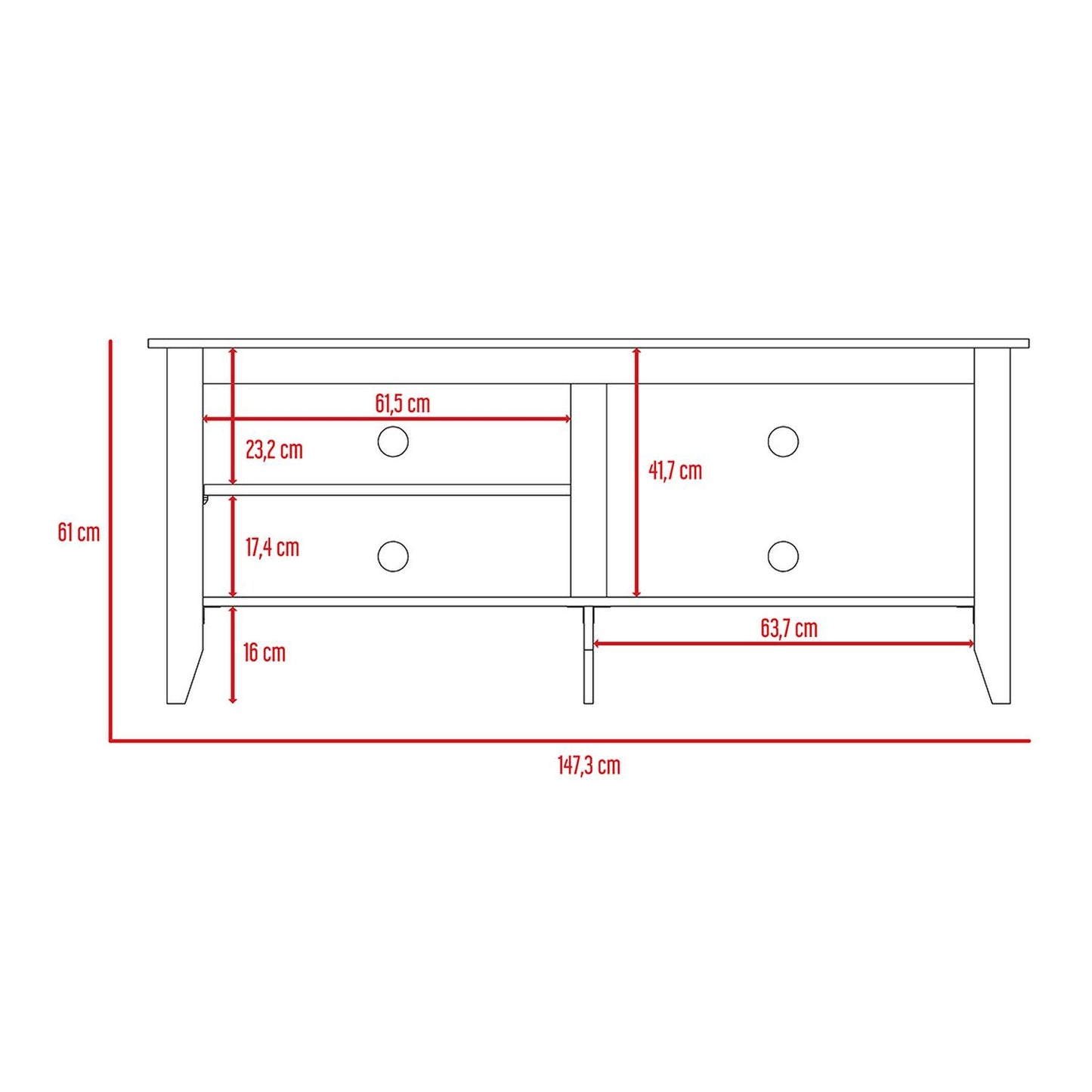 Mueble para TV Color Chocolate Modelo Essential 147 cm Largo