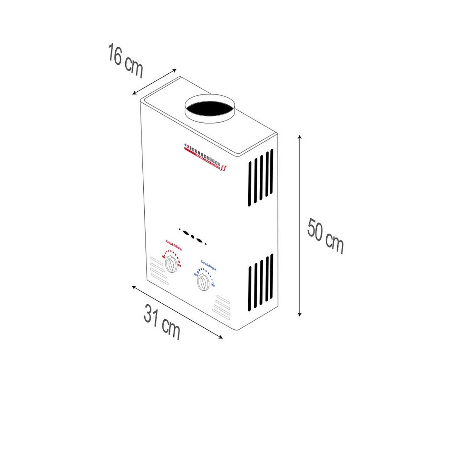 Calentador Boiler Instantáneo 6 Lts Gas Natural Krüger