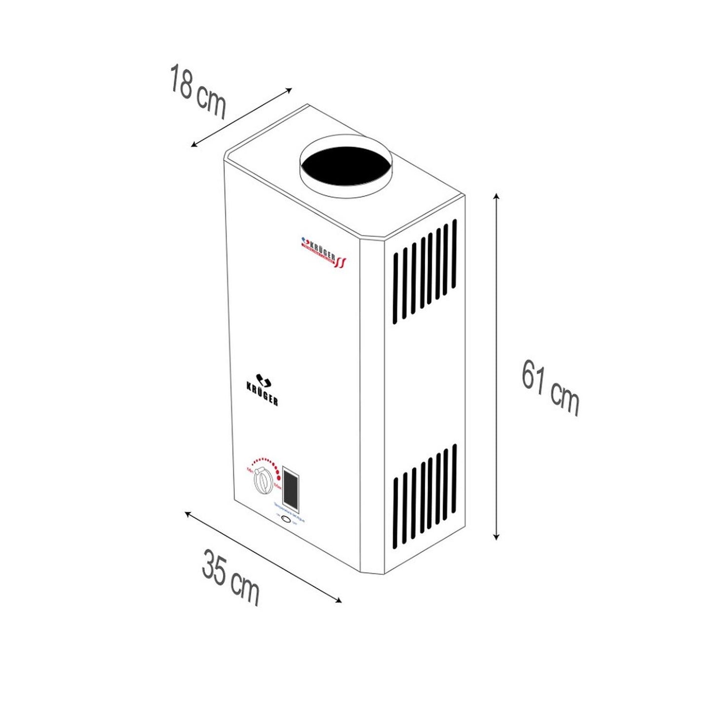 Calentador Boiler Instantáneo 12 Lts Gas LP Krüger