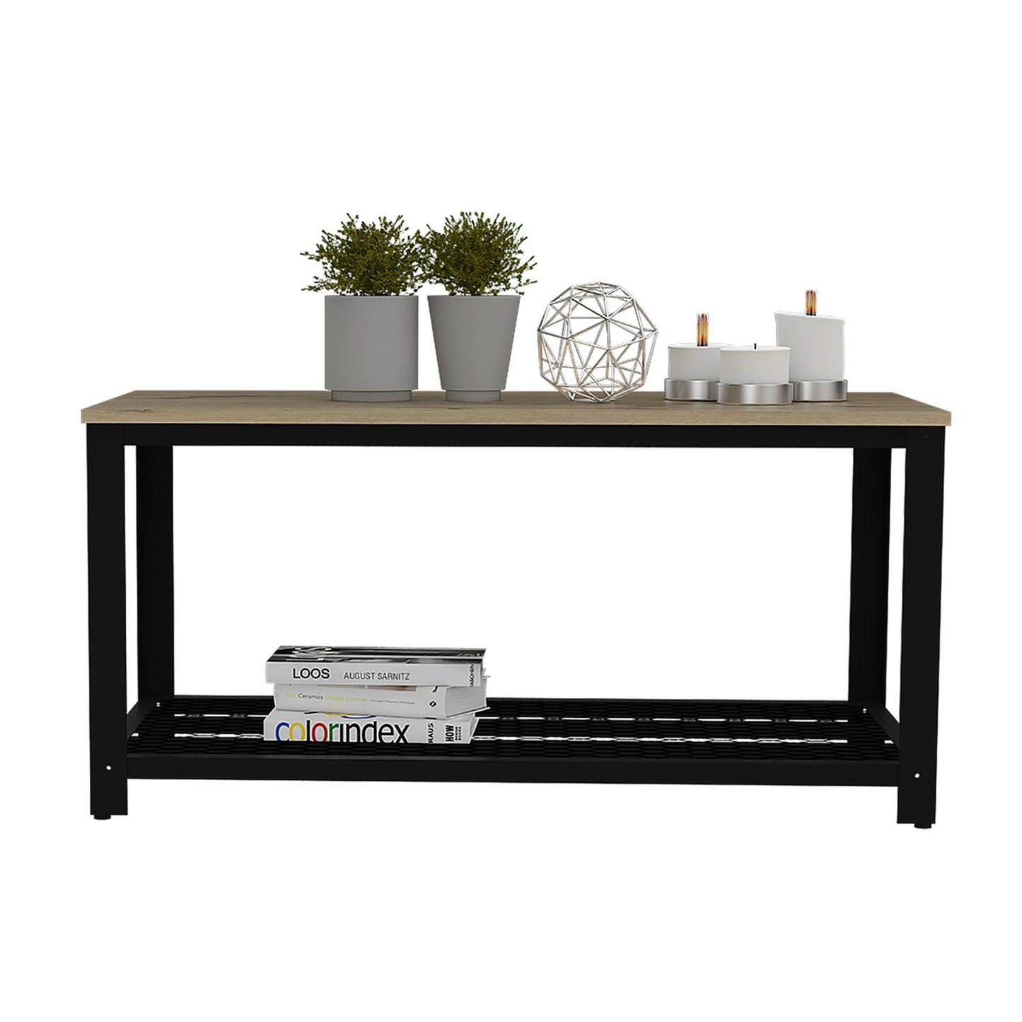 Mesa de Centro Color Duna con Negro Modelo Ferrato 165 cm Largo