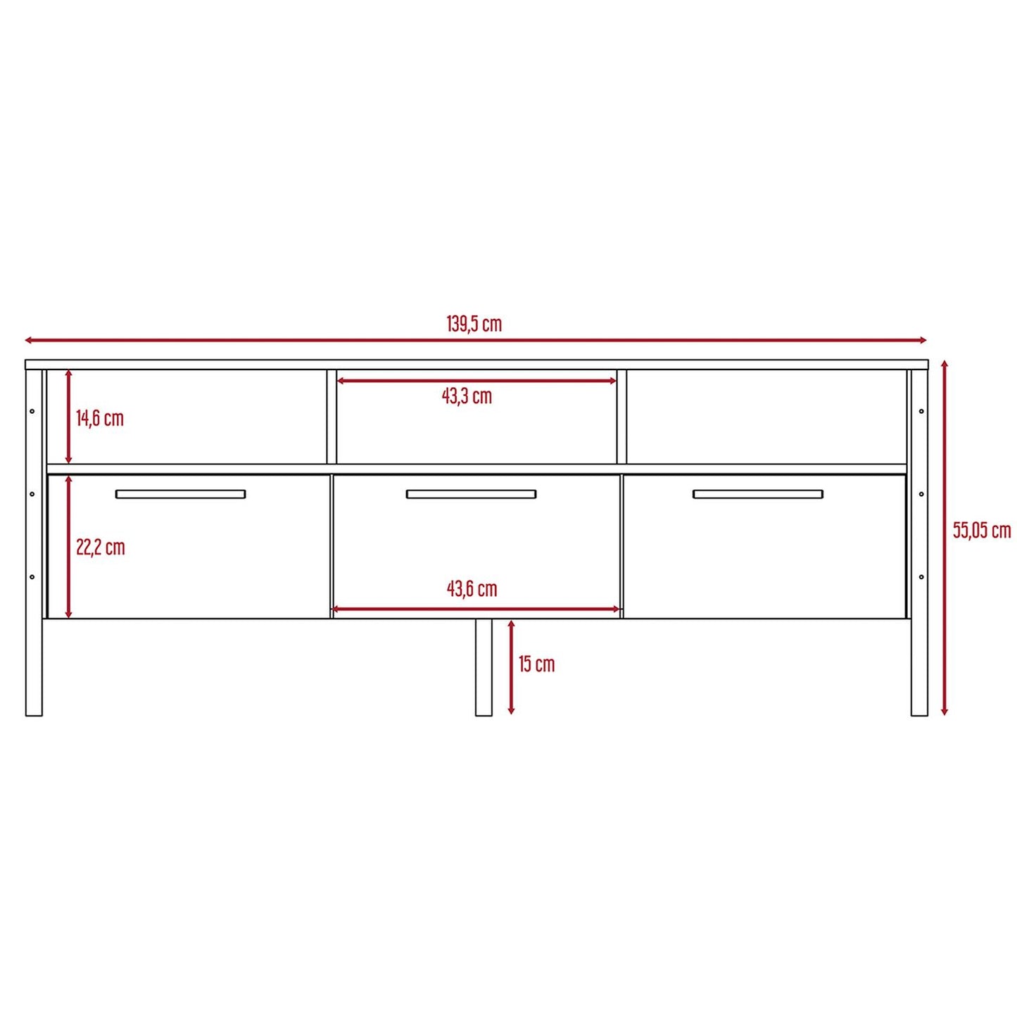 Mueble para TV Color Miel Modelo Magnum 139.5 cm Largo